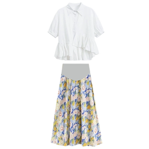 
Maternity dress set, fashionable and trendy spring, autumn and summer 2026 new top, shirt and skirt two-piece set