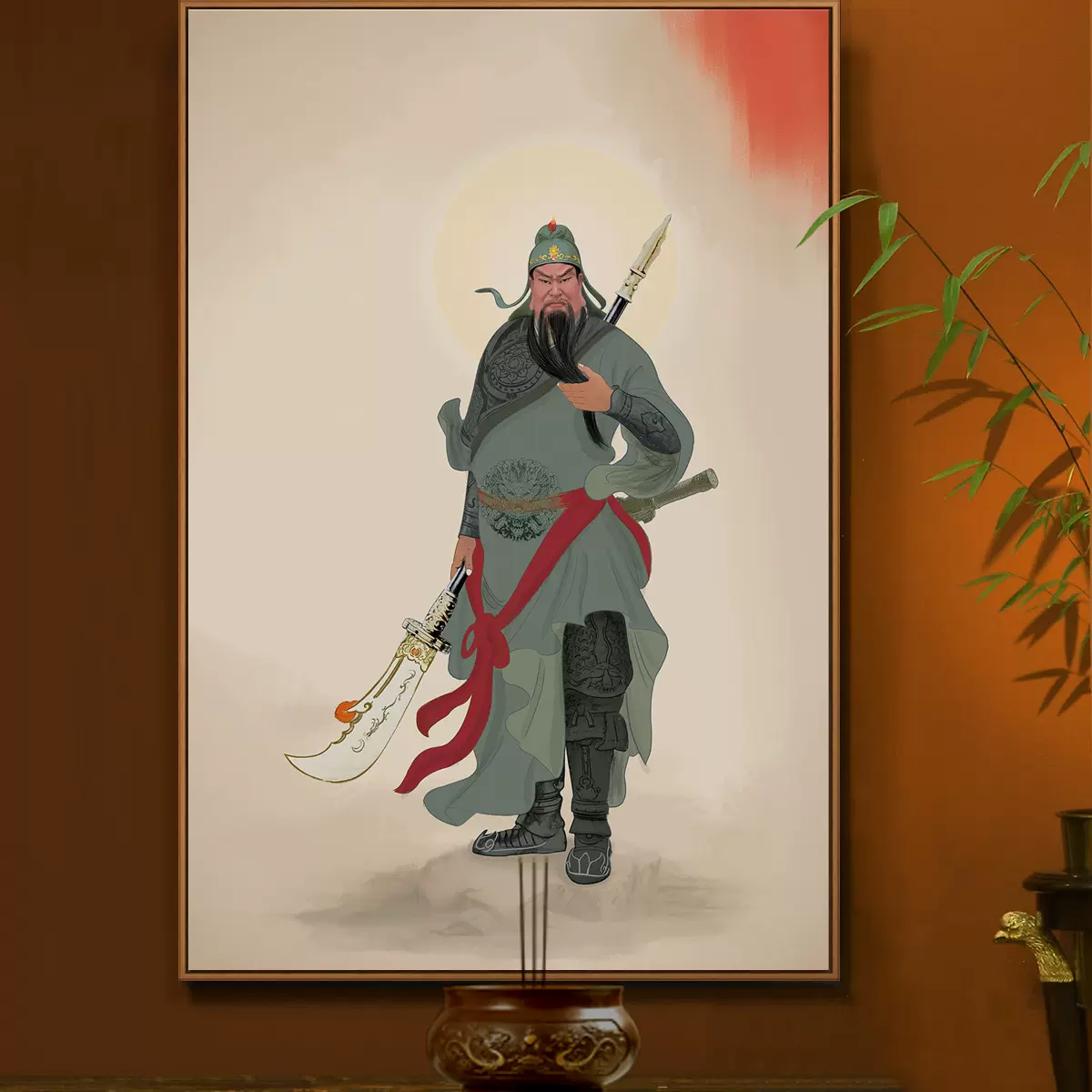 关公像关羽神像关二爷关云长画像武财神客厅中堂玄装饰画