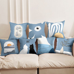 Office Model Room Bay Window Pillow Pillowcase Living Room Sofa Throw Pillow Backrest Light Luxury Nordic Geometric Car Cushion