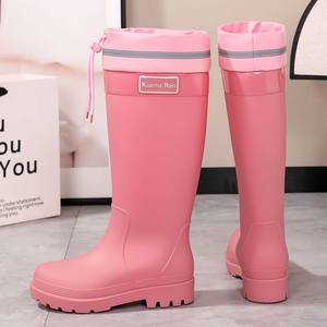 
Thickened fashionable tie-out women's water rain boots women's rain boots non-slip thickened high tube adult kitchen warm waterproof mouth