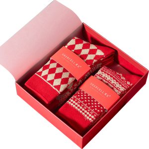 
2026 New New Year Red Socks, Year of the Dragon, Pure Cotton Spring and Autumn Men and Women Wedding Couple Gift Box Socks Red