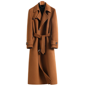 
Double-sided cashmere coat men's long knee-length 2025 new 100% wool double-breasted wool trench coat winter