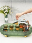 Khay trà khay đèn nhà sang trọng nhỏ khay thoát nước khay trà phòng khách bàn cà phê trà cốc nước hình chữ nhật khay đựng trái cây