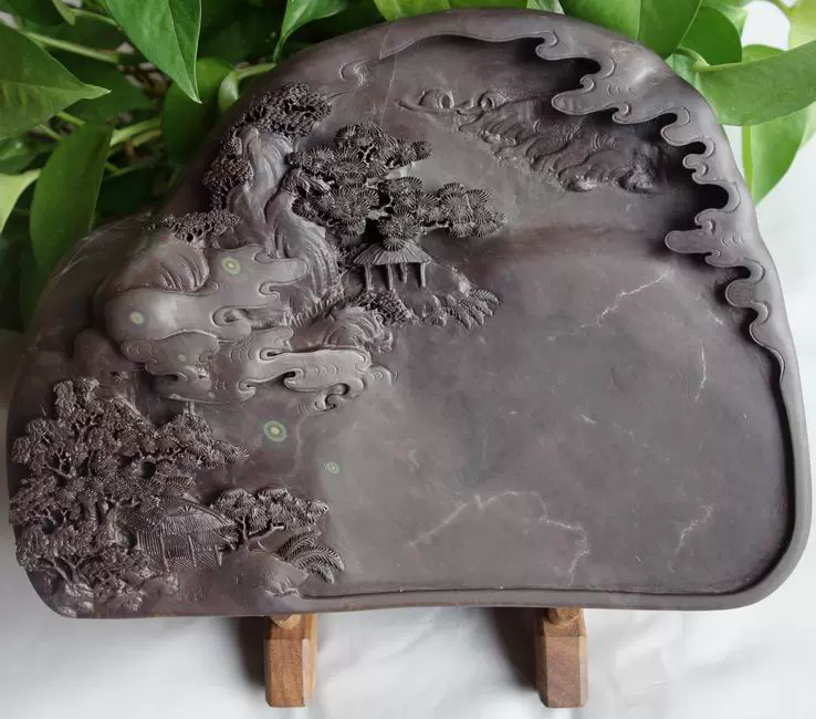 新品　坑仔岩硯 坑仔岩・平板龍騰四海硯 - PIGMENT TOKYO 道具・硯・画材の通販