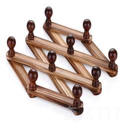 Genuine pure solid wood home hotel hanging retractable 10 hook wall extension simple clothes hanger rack wall hanging storage clothes hanger bag