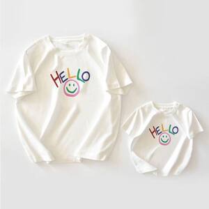 
Parent-child pure cotton new style mother and son family of three children 61st kindergarten student activities T-shirt school short-sleeved class uniform