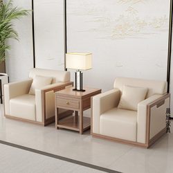 Office Sofa, High-End Business Vip Room Meeting Sofa, Office Reception and Negotiation Sofa Set, Leather Art