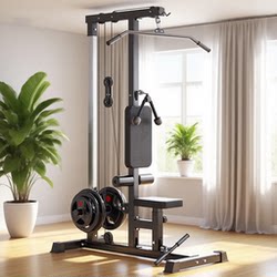 Home-Use Multifunctional High and Low Pull-Down Seated Rowing Machine, High Pull-Down Back Trainer, Comprehensive Strength Training for One Person