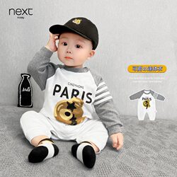 Baby Jumpsuit Spring and Autumn Pure Cotton Suit for Boys, Stylish Spring Outfit for Going Out, Newborn Super Cute Romper Crawling Suit