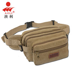 Aoli Waist Bag Men's Multi-Functional Cashier Bag Women's Courier Waist Bag Trendy Outdoor Large Capacity Practical Wear-Resistant Canvas Bag