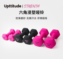 Upttitude Plastic-Coated Cast Iron Small Dumbbells for Back Training, Suitable for Men, Women, and Children, for Home Fitness, Weight Loss, and Arm Slimming, a Pair