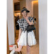 Love Devil Fish Retro Lace Lace Spliced ​​Plaid Shirt Women's New Summer Sleeveless Top