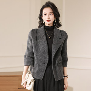 
2026 Spring New Double-sided Wool Wool Jacket Women's Short Korean Style Slim Fit Temperament Fashion Small and Versatile