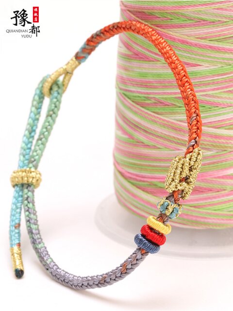 Hand rope woven red rope peach blossoms thin couple bracelet finished ...