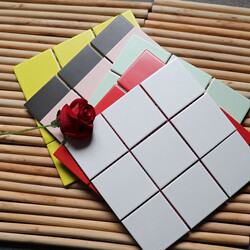 All-Ceramic Mosaic Grid Floor Tiles 300X300 Kitchen Bathroom Black and White Gray Tiles Red Green Blue Colorful Wall Tiles
