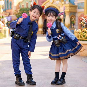 
Boys Nick Fox clothes children's performance costumes Zootopia girls rabbit police officer Judy cos costumes