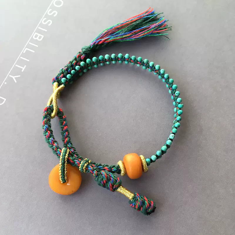 【お客様注文品】文玩 原矿琥珀蜜蜡 緑松石 ブレスレット お客様注文品】文玩 原矿琥珀蜜蜡 緑松石 ブレスレット