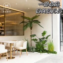 Large Simulated Tropical Rainforest Areca Palm Green Plant Landscaping Palm Coconut Tree Landscape Indoor Window Fake Plant Decoration