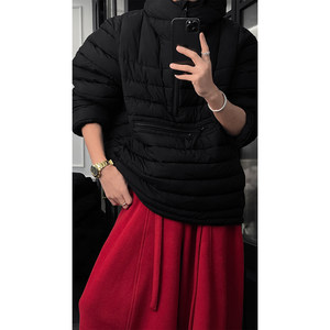 
Longbaotao winter new product simple Korean style hooded half-zip cotton coat for men and women loose thickened warm cotton coat for couples