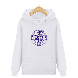 Fudan University Souvenir Sweatshirt, Winter Large Size Fleece-Lined Thickened School Uniform, Youth Student Couple Hoodie