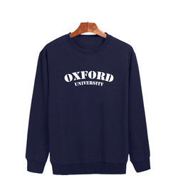 Oxford University Sweatshirt Round Neck Pullover School Uniform Youth Student Class Uniform Autumn and Winter Fleece Jacket Trendy