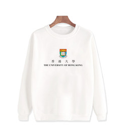 Hku University of Hong Kong Uniform Souvenir Sweatshirt Autumn and Winter Fleece-Lined Thickened Base Layer Top Round Neck Couple Jacket