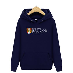 Bangor University of Bangor, Uk Sweatshirt School Uniform British Style Winter Fleece-Lined Thickened Hoodie Class Uniform Jacket