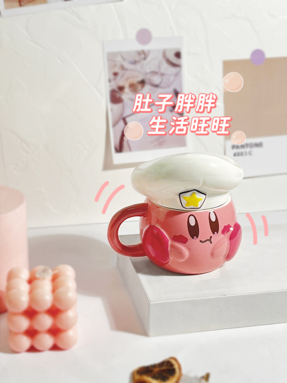 カービィ セラミックマグカップ 蓋付き - かわいい日本の水飲み