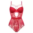 Bộ áo liền quần mỏng của Pháp quyến rũ trong suốt ren bó sát áo liền quần Corset gợi cảm áo ngực bemmingnianhonghong 