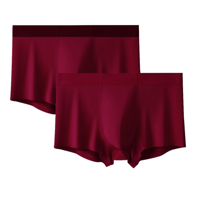 Wine red men s underwear modal men s large size boxer pants red dark