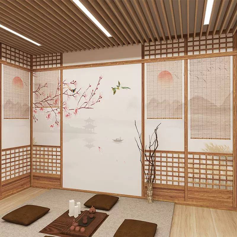復古日式歌姬壁紙和風真和室木門劇本殺店裝修烤肉壽司