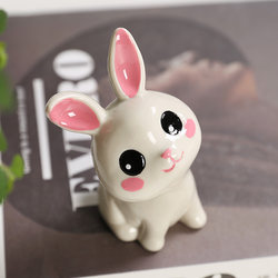 Creative Cute Rabbit Ornaments, Green Radish Hydroponics, Living Room Ashtray, Home Living Room Decorations, Office Desk Decorations