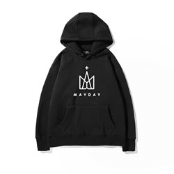 Autumn and Winter Mayday Concert Hooded Sweatshirt for Men and Women, Fleece-Lined Jacket, Fan Support Clothing, Loose Thin Top, Trendy