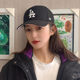 47 baseball cap for men and women, black hard top, classic LA sun protection visor, casual NY Yankees curved brim peaked hat