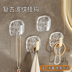 Bathroom Hook, No-Drill, Strong Load-Bearing, Kitchen and Bathroom Towel Crystal Adhesive Hook, Wall and Door Back, Traceless Adhesive
