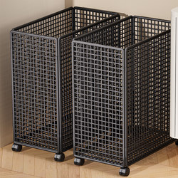 Yoga Mat Storage Basket with Wheels, Home Sports Equipment Organizer, Badminton Storage, Fitness Equipment Storage Rack