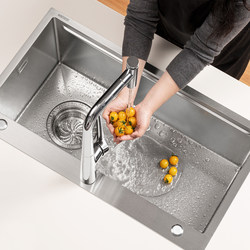 Koenner Xr304 Stainless Steel Sink with Thickened Meteorite Pattern, Dishwasher Converted to Large Single-Slot Kitchen Sink