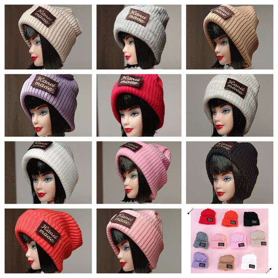 Full package shipping 28CM6 split joint doll changing clothes - accessories casual hat headgear -10 piba