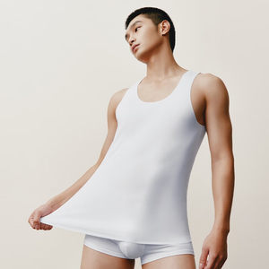 Flaw clearance three guns men's silk soft high-stick Pima cotton markless vest 120 long velvet thin breathable sweating summer