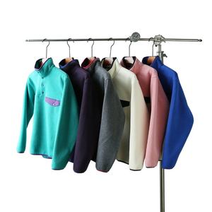 
Large factory single outdoor high-density stand-collar warm polar fleece color-blocked long-sleeved inner top for men and women