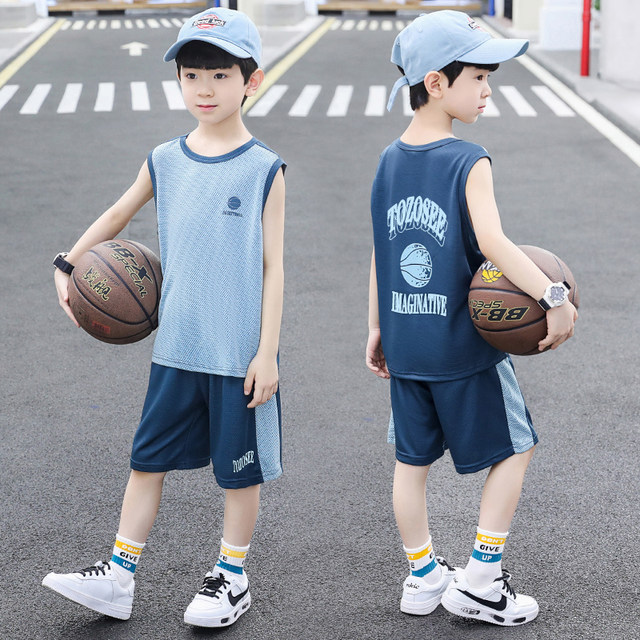 Boys basketball uniform quick-drying thin section sleeveless suit ...