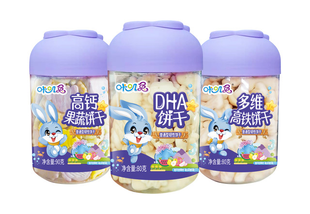 Khaki Rabbit children's snack biscuits, teething yam, fruit and vegetable sticks, crunchy digital baby airplane biscuits