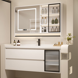 Smart Bathroom Cabinet with Integrated Ceramic Basin, Washbasin Cabinet Combination, Bathroom Sink, Simple New Style Set