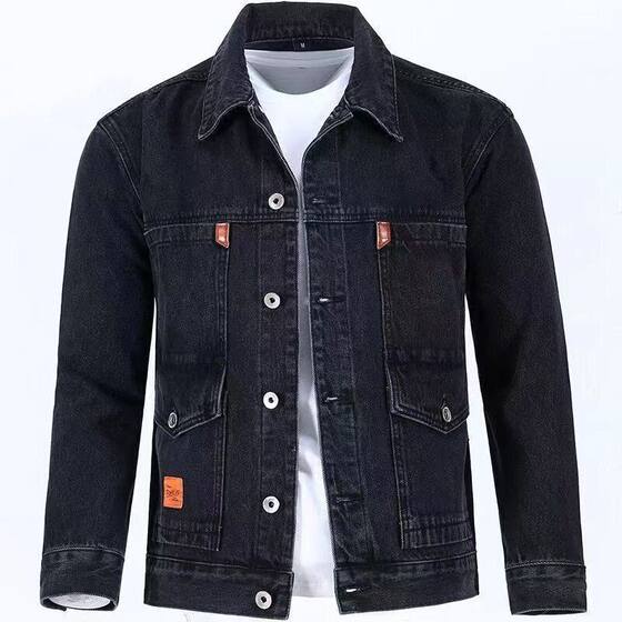 
American heavy jacket men's spring and summer new denim jacket men's clothes loose and handsome casual work tops