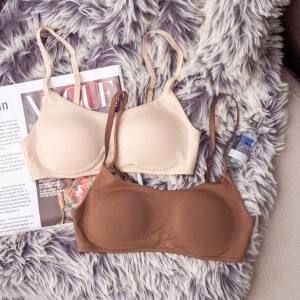 
WuQue Japanese half cup thin cup modal traceless slightly gathered breathable beautiful back girl student sports bra