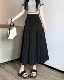 2024 spring and summer new pleated skirt for women with high waist versatile A-line skirt covering hips and making a slim fairy long skirt