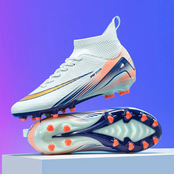 
Ronaldo's new high-top Assassin 16 football shoes for adult knitted children's spikes for men and women TF competition student training shoes