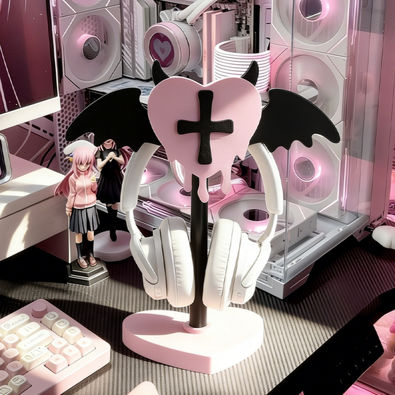 
Knock Knock Berry Little Devil Headphone Stand Cute Headphone Storage Rack Game Table Stand Female Gift