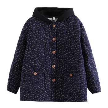 Fat Mom Broken Flowers Thicked Mid -length Cotton Women's Commuters
