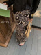 European Station 2025 Spring New Fashionable, versatile and simple high-waisted slim printed A-line skirt skirt women's long skirt
